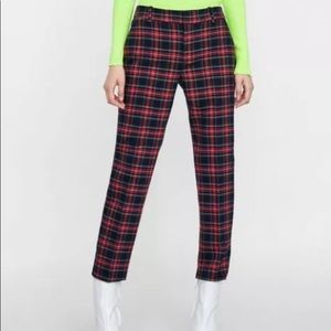 Zara Tartan Chino Fit Pant NWT